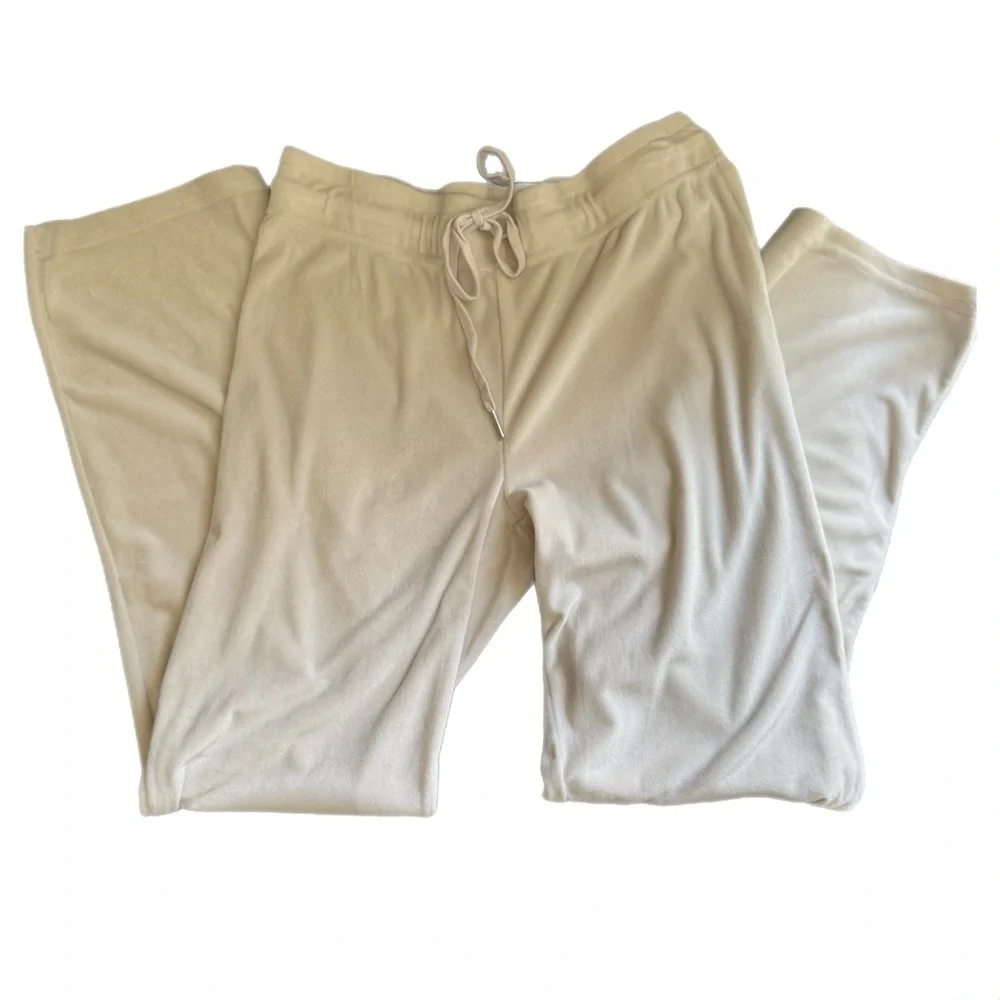 Juicy Couture Cream Rhinestone Y2K Logo Lounge Set Size M ✨ - Picture 7 of 13